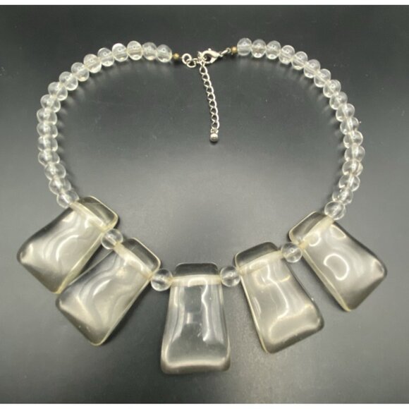 Lot of 3 Boho Statement Necklaces Multistrand Seed Beads Acrylic Bib Art Glass - Picture 7 of 13